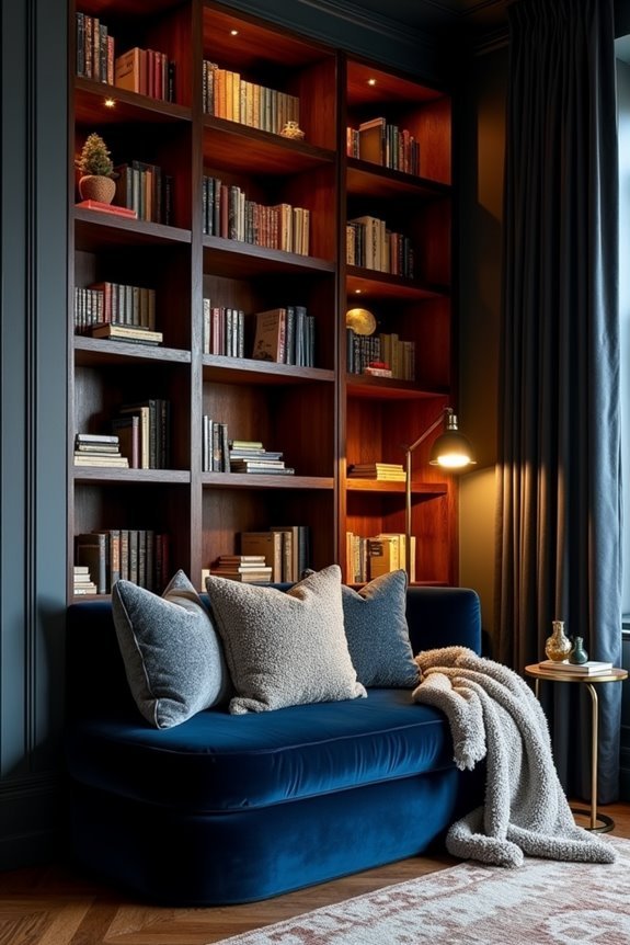 cozy dark upholstery nook