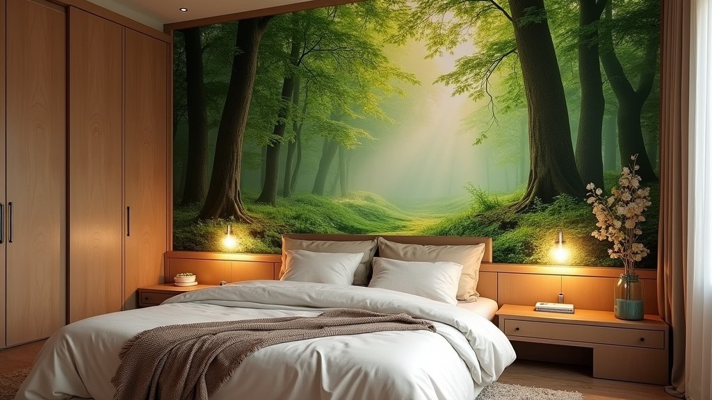 cozy earthy bedroom murals
