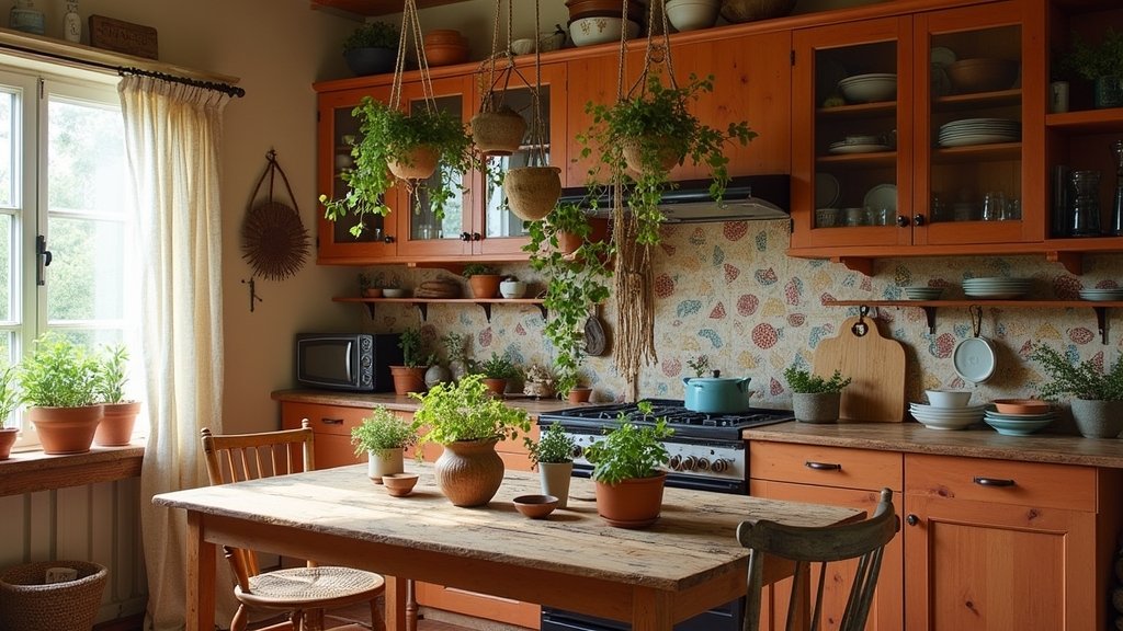 cozy earthy boho kitchens