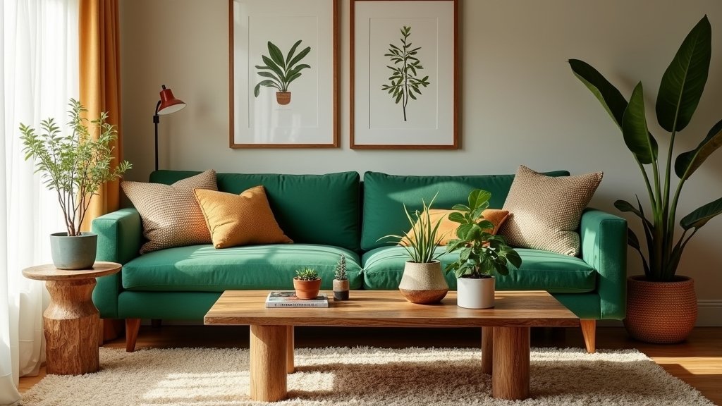 cozy earthy green decor