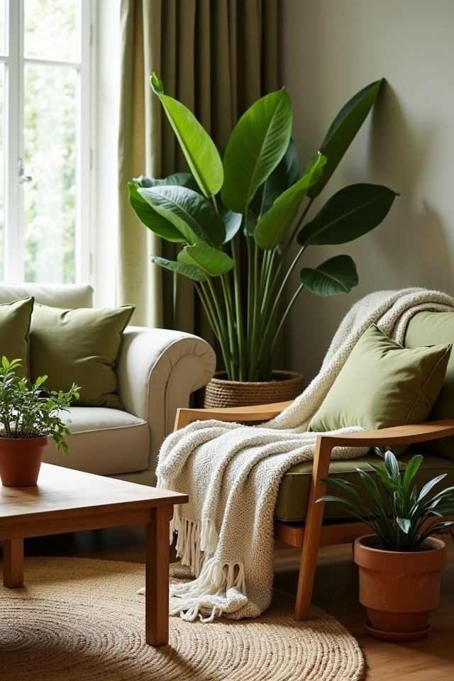 cozy earthy textile decor