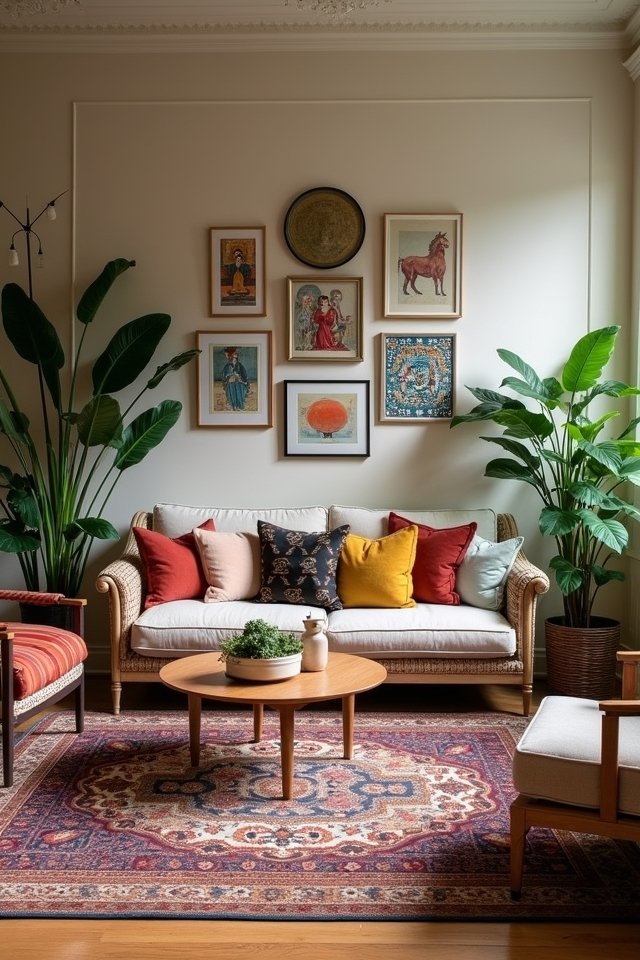 cozy eclectic living space