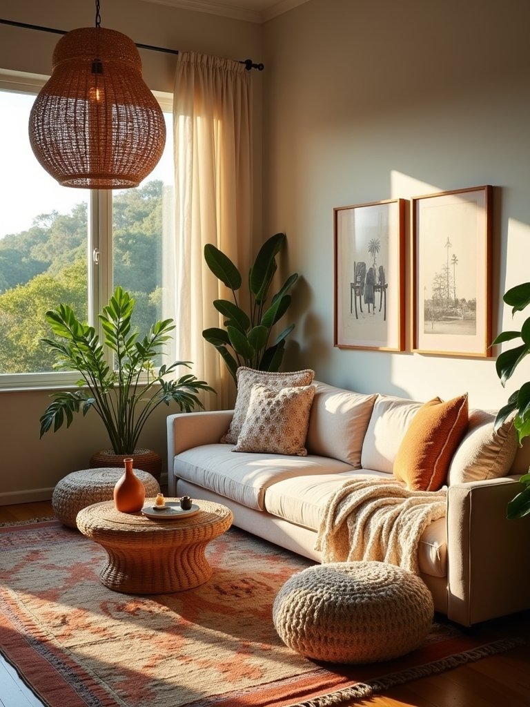 cozy eclectic seating arrangement