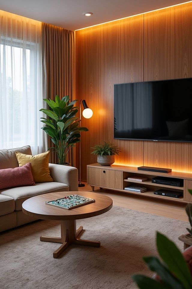 cozy entertainment zone setup