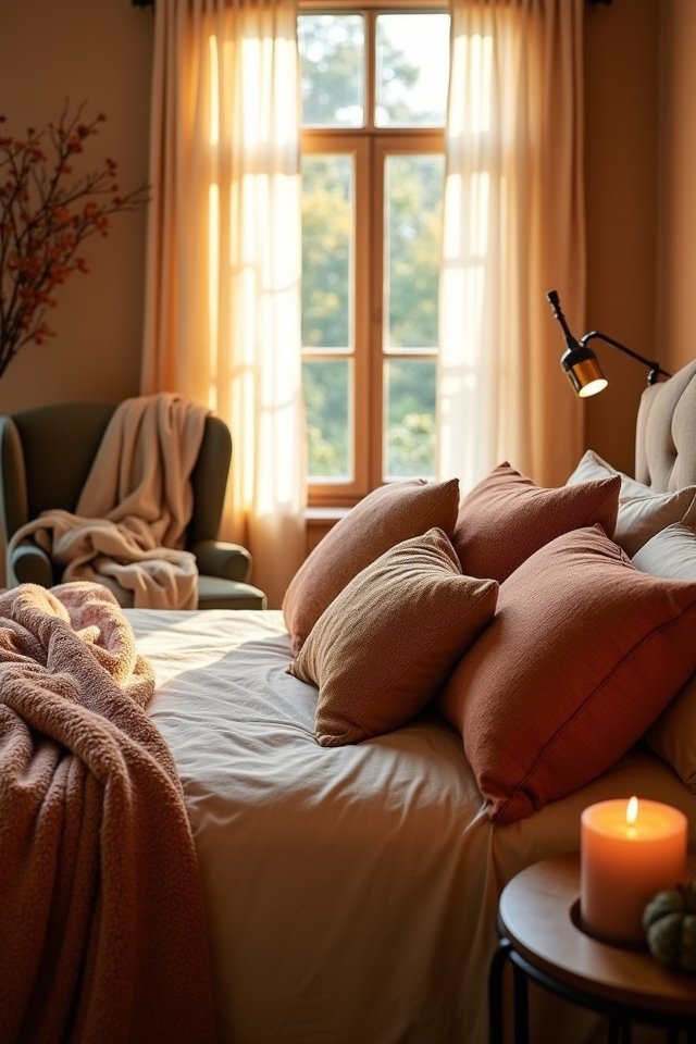 cozy fall pillow styling