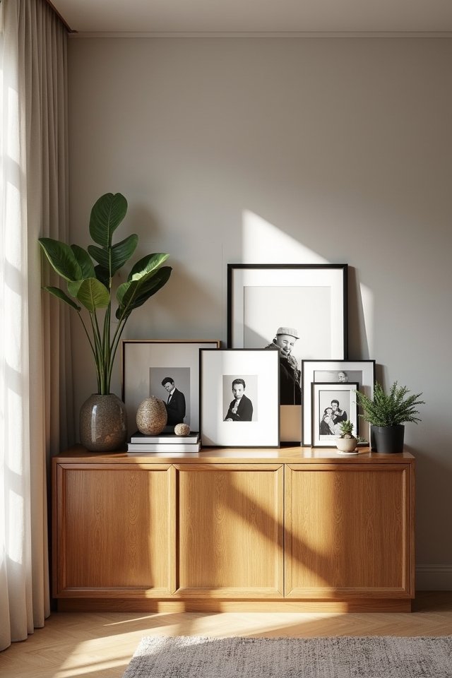 cozy family photo decor