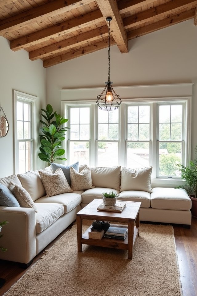 cozy farmhouse inspired living space