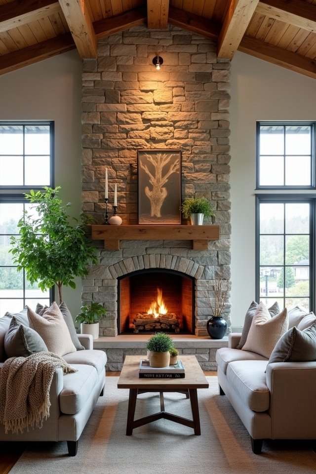 cozy fireplace creates warmth
