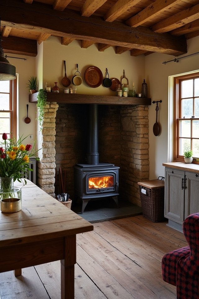 cozy fireplace enhances warmth