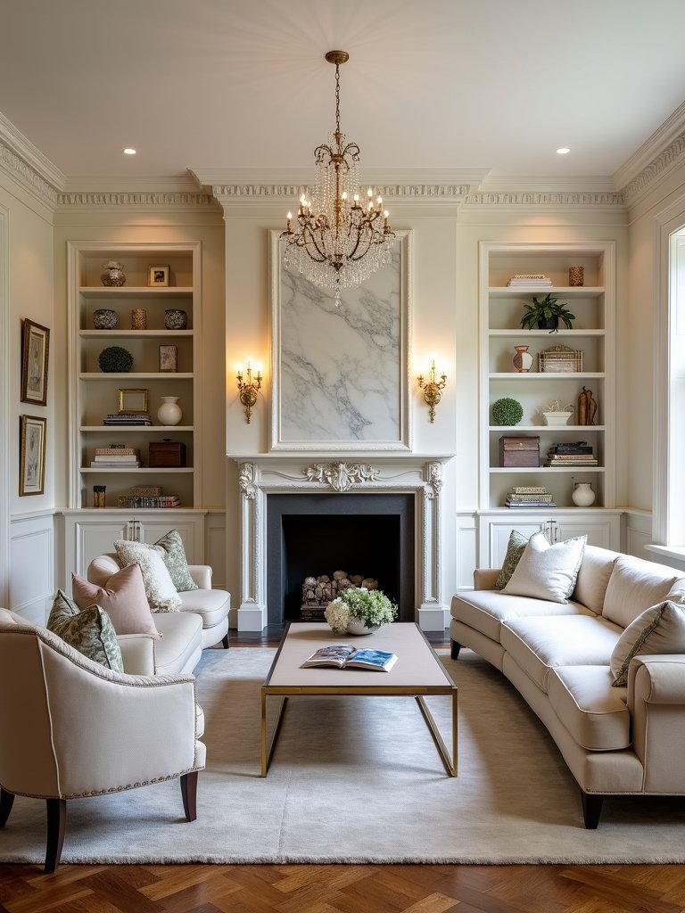 cozy fireplace focal point