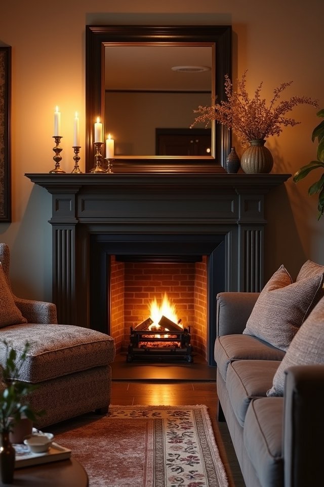 cozy fireplace focal point
