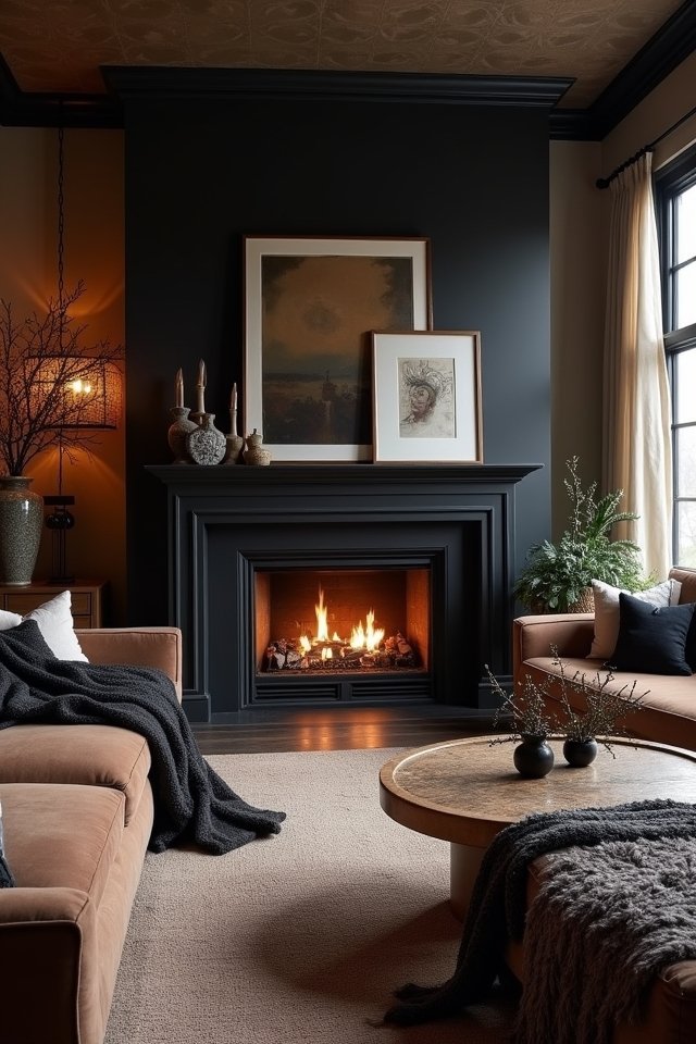 cozy fireplace focal point