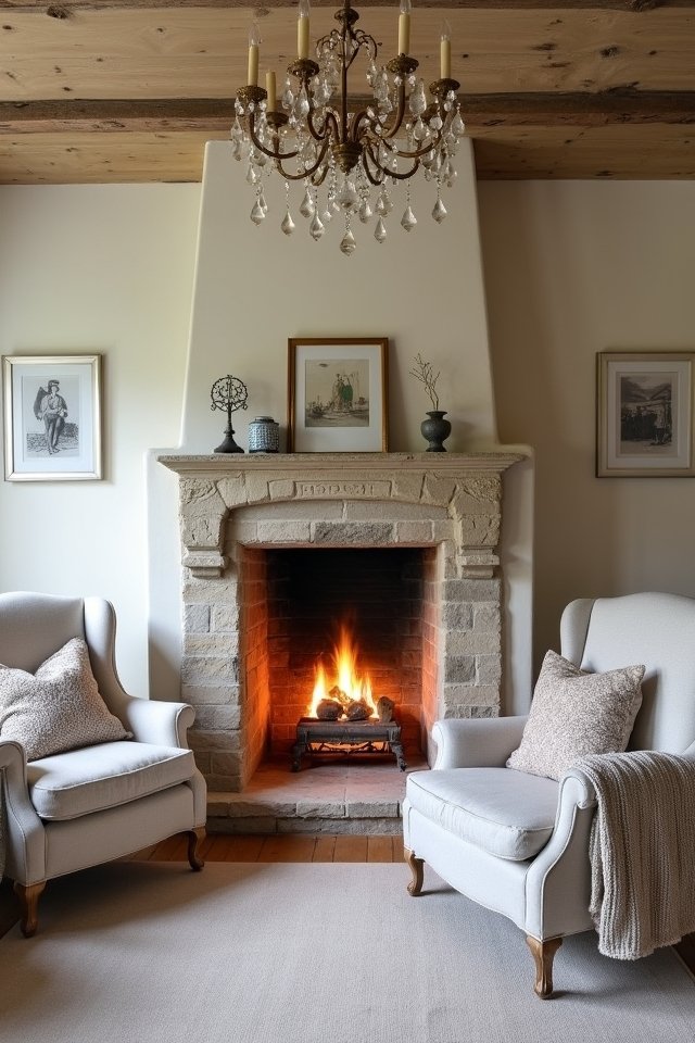 cozy fireplace focal point