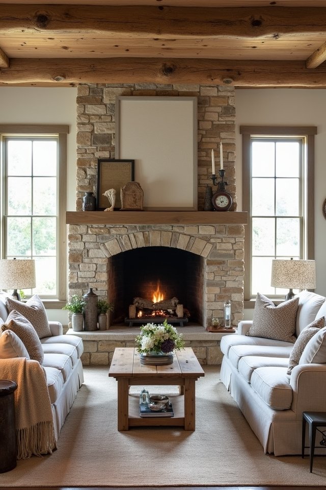 cozy fireplace focal point