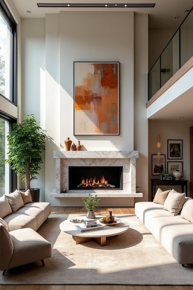 cozy fireplace focal point