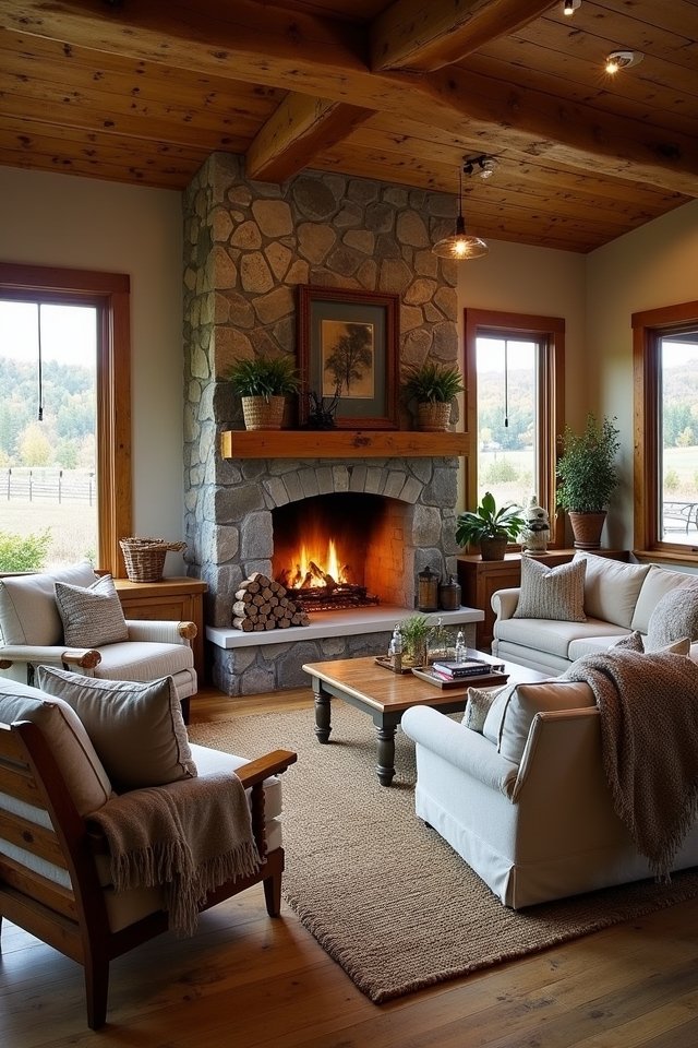 cozy fireplace for warmth