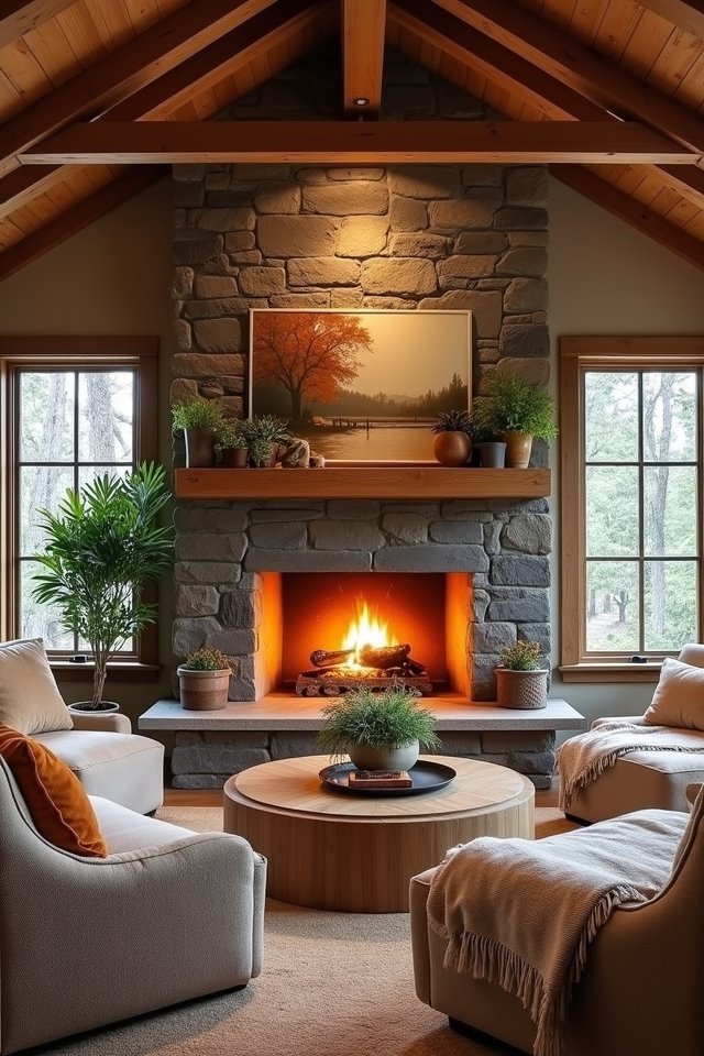 cozy fireplace inviting ambiance