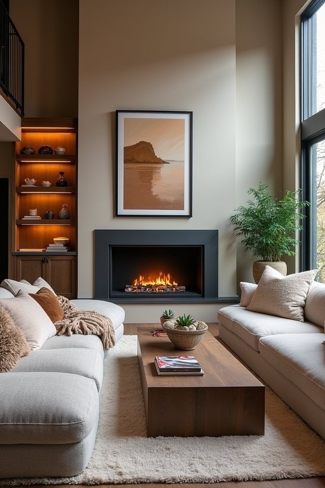 cozy fireplace inviting ambiance