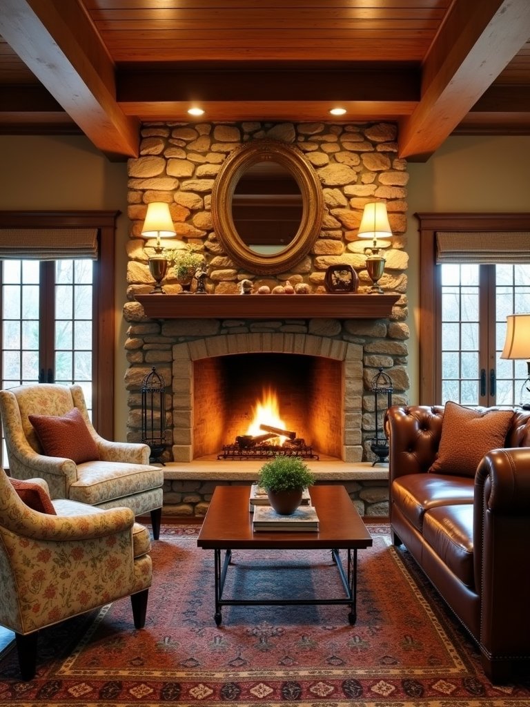 cozy fireplace inviting ambiance