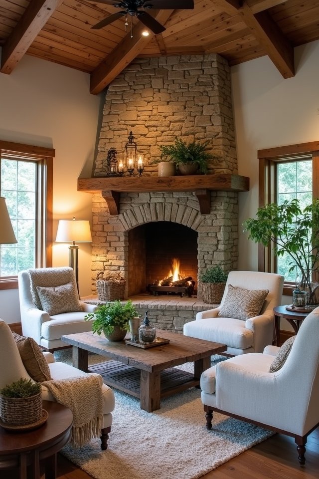 cozy fireplace living room