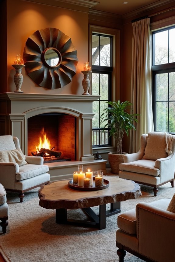 cozy fireplace living room