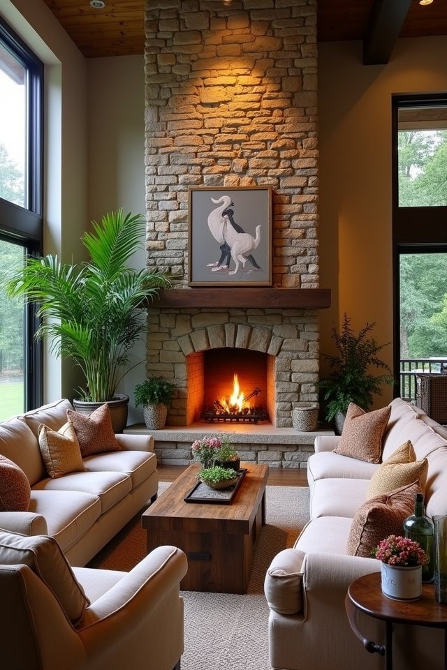 cozy fireplace options available