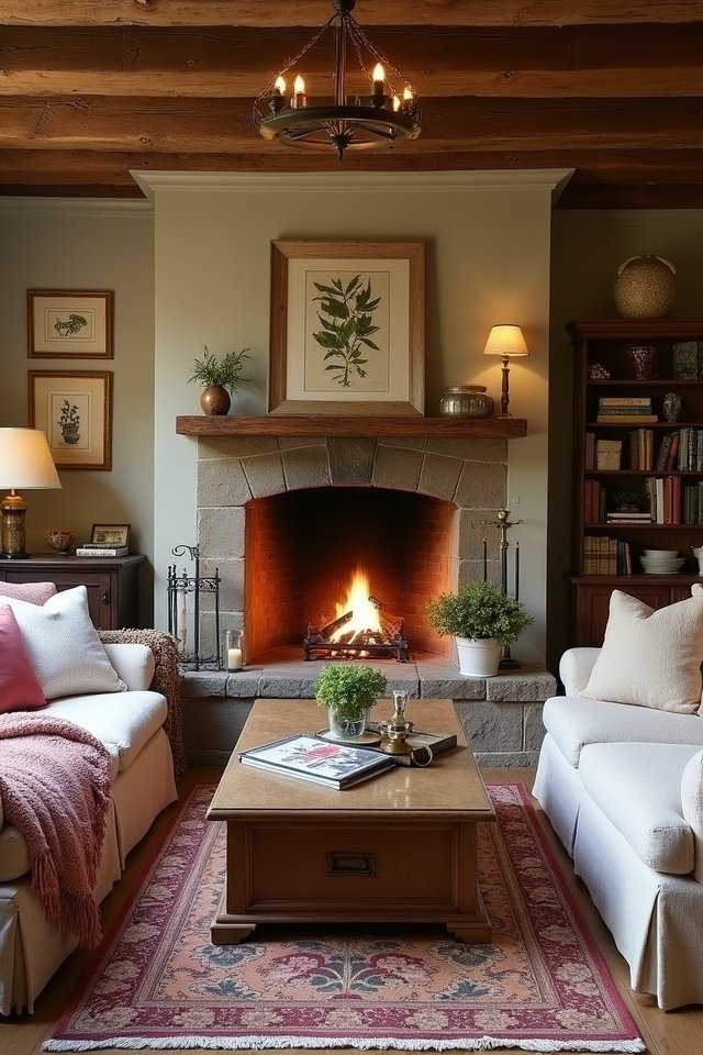 cozy fireplace warm ambiance