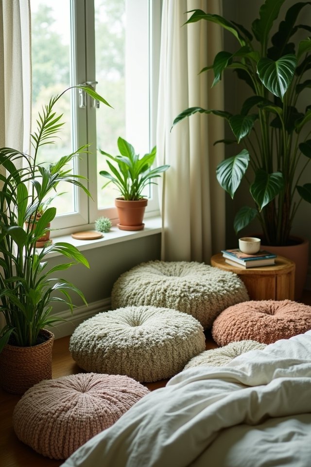 cozy floor cushion nook