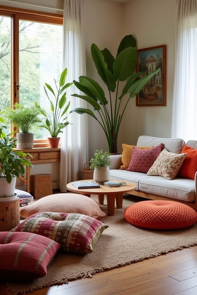 cozy floor cushion seating