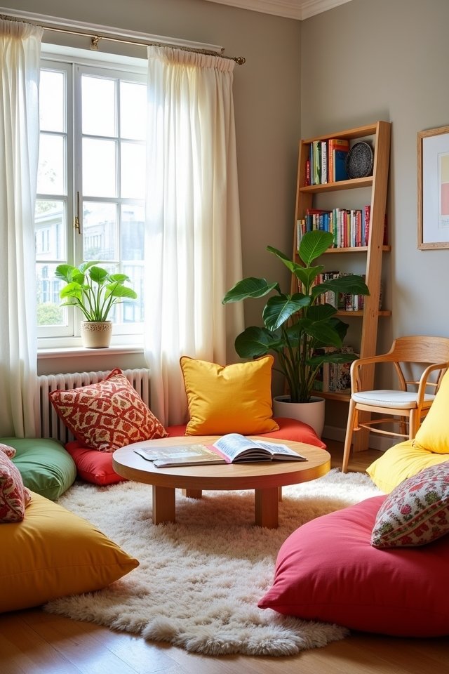 cozy floor cushions galore