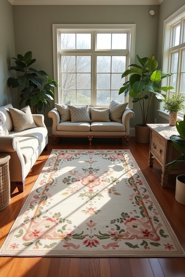 cozy floral wool rug
