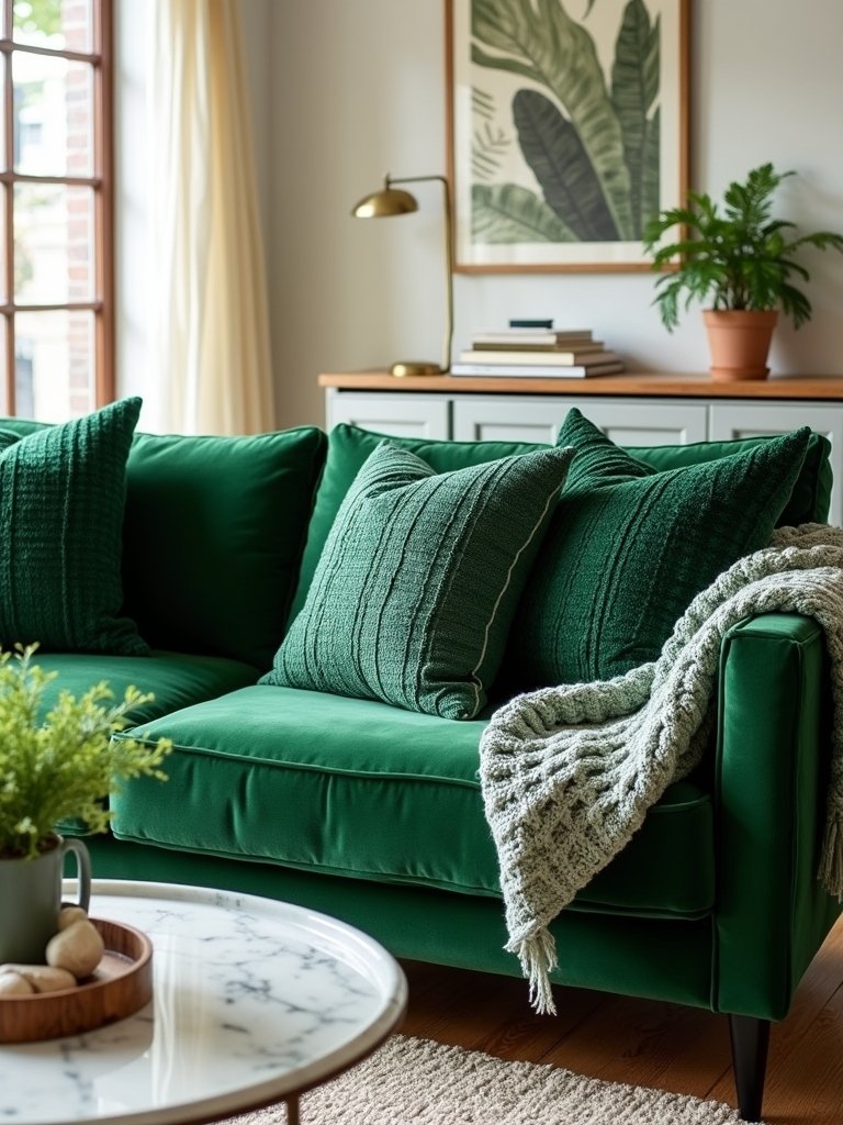 cozy forest green accents