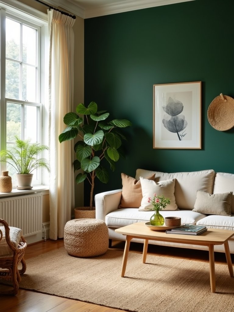 cozy forest green decor