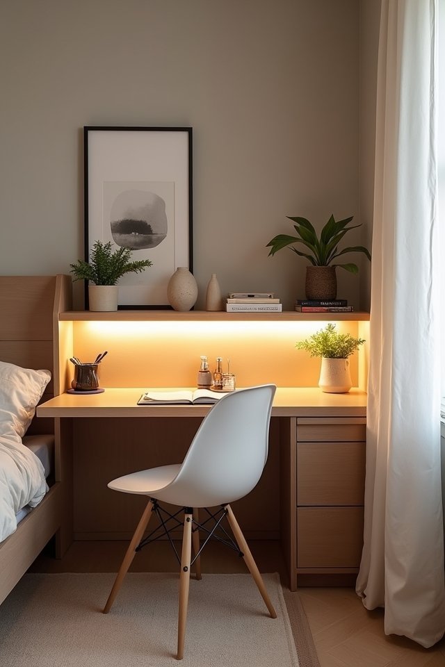 cozy functional underbed workspace