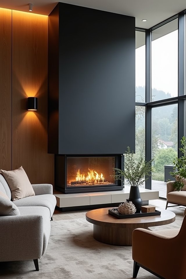 cozy gathering spot fireplace