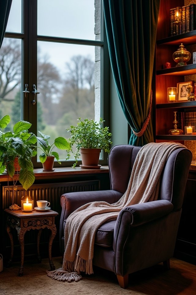 cozy gothic reading nook