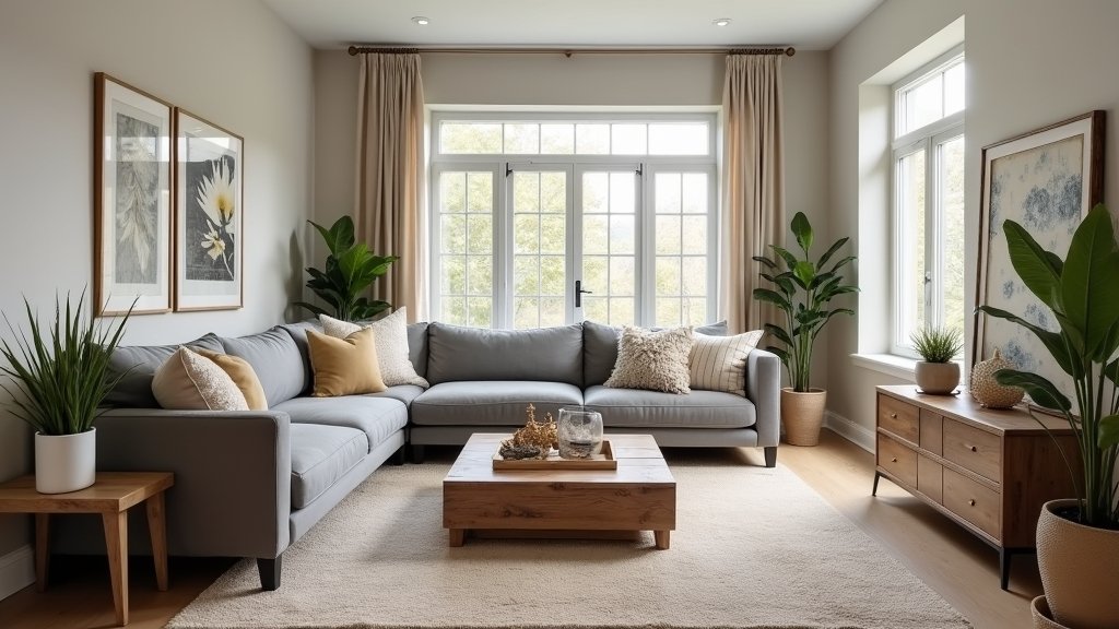 cozy gray and beige decor