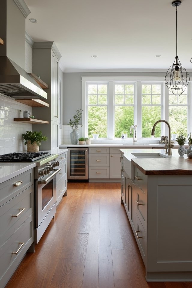 cozy gray and wood combination