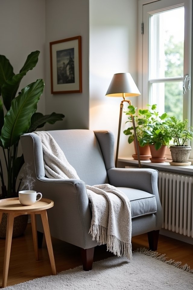 cozy gray relaxation nook