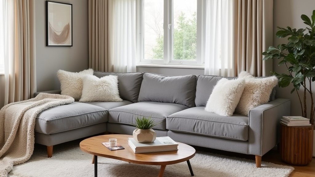 cozy gray sectional inspiration