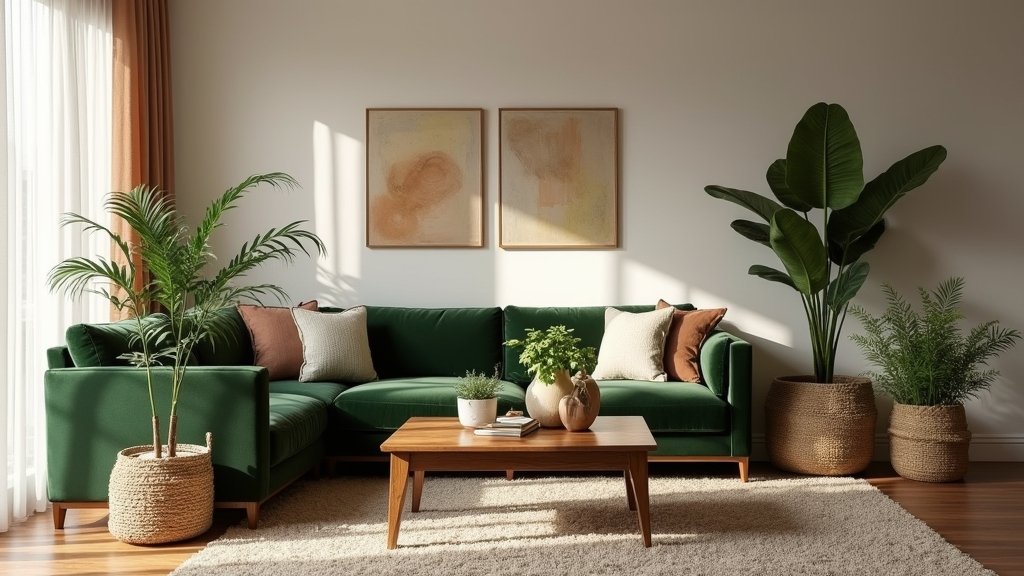 cozy green and brown oasis