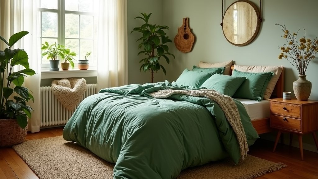 cozy green bedroom decor