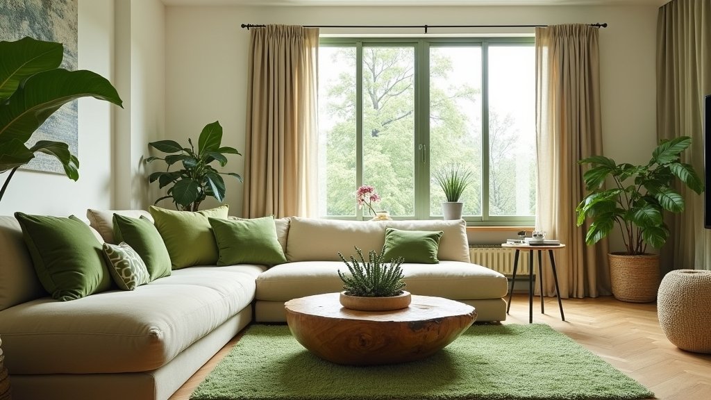 cozy green beige retreats