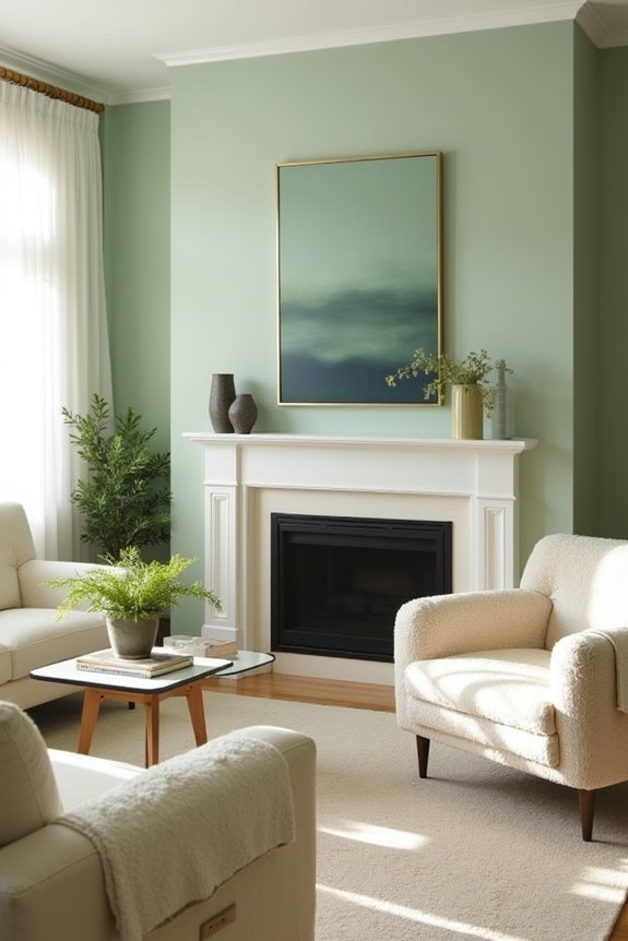 cozy green living room