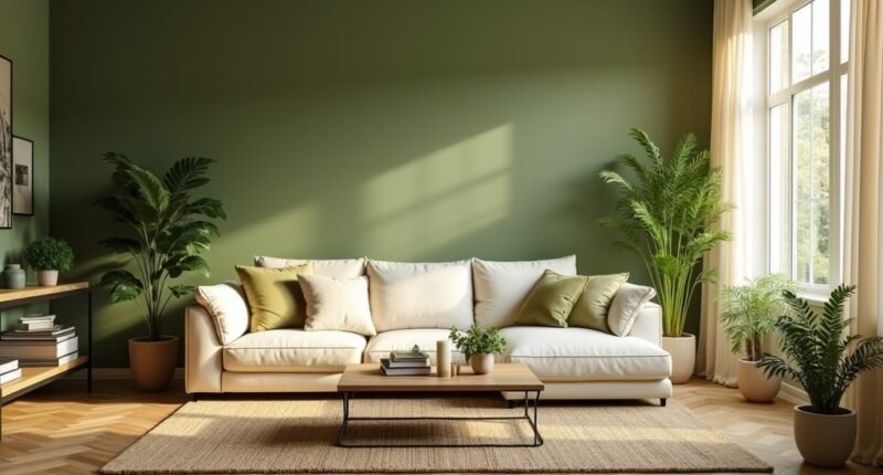 cozy green living room ideas