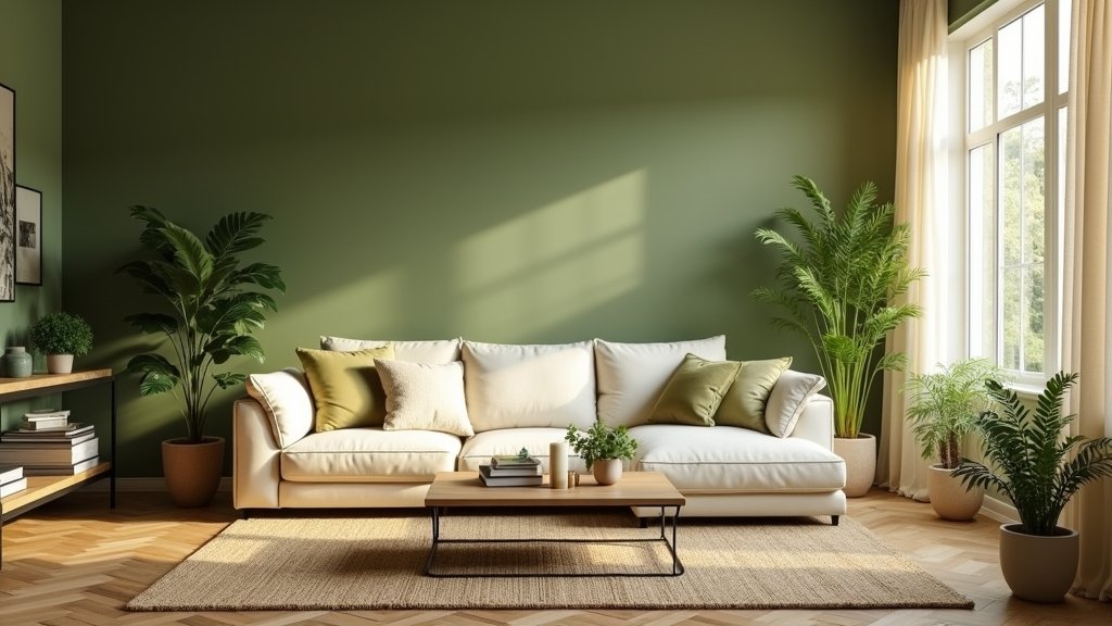 cozy green living room ideas