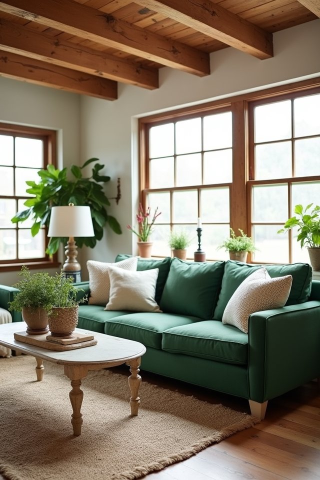 cozy green sofa retreat