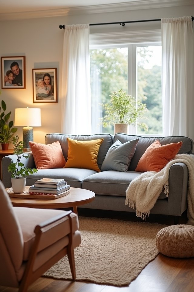cozy grey couch arrangements