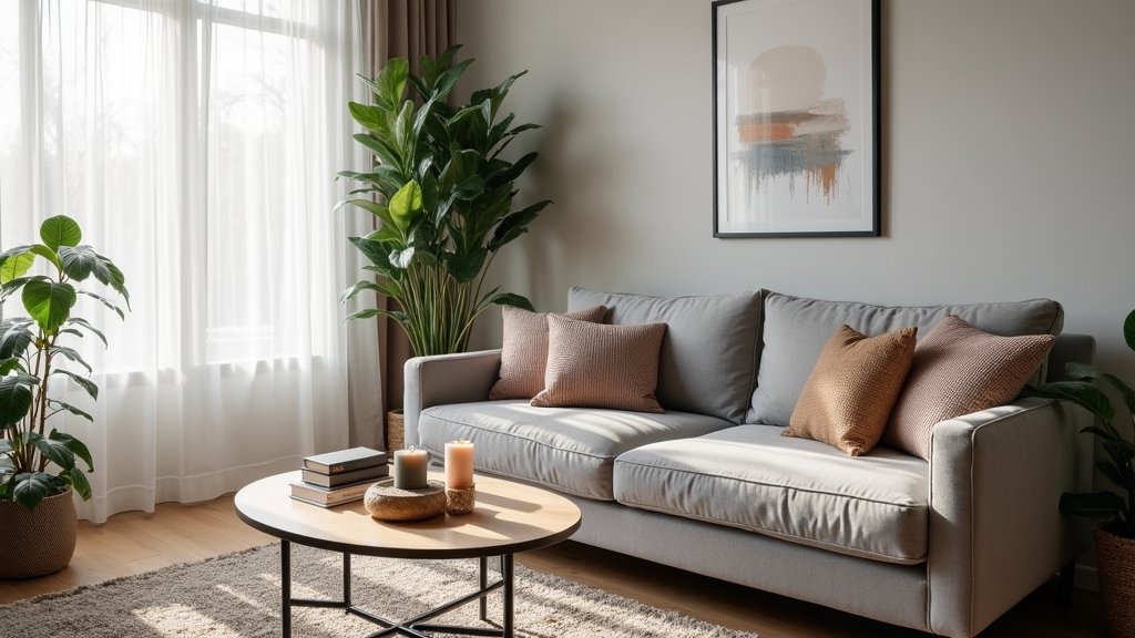 cozy grey couch inspiration