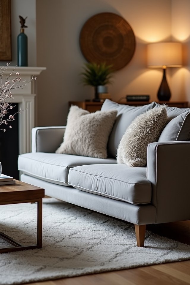cozy grey loveseat charm